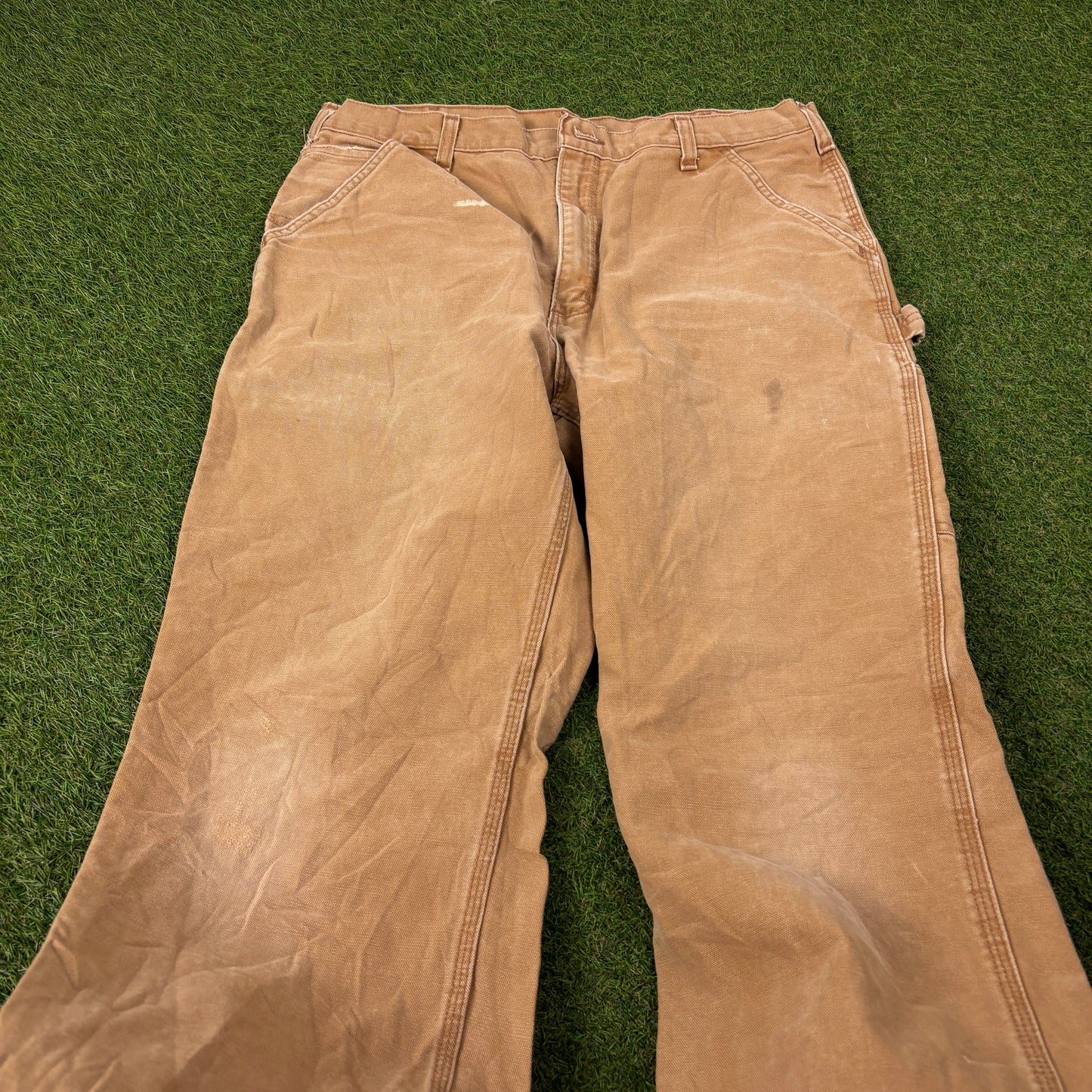 00s Carhartt Workwear Trousers Joggers Brown Large 36x32