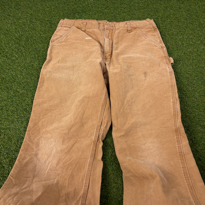 00s Carhartt Workwear Trousers Joggers Brown Large 36x32