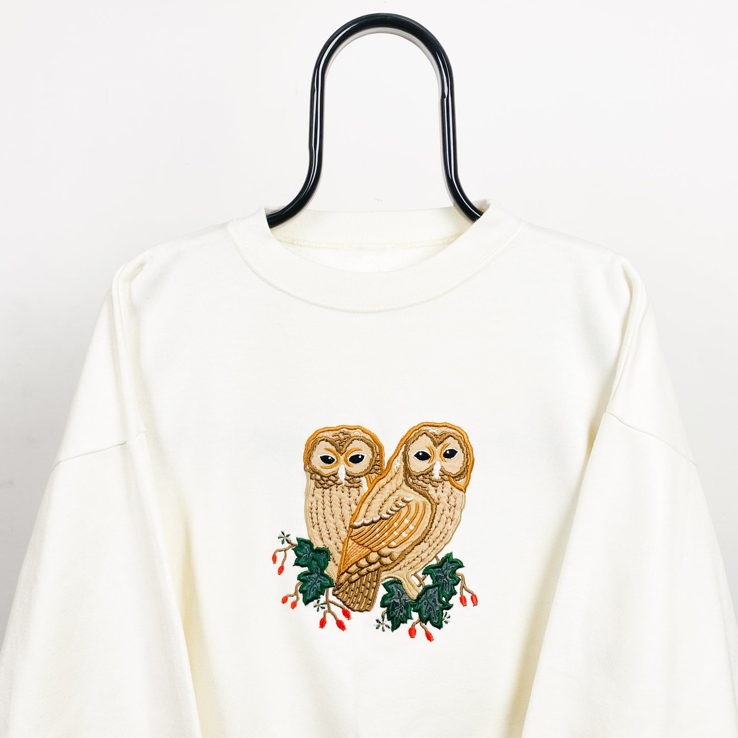 Retro Owl Sweatshirt Brown Large