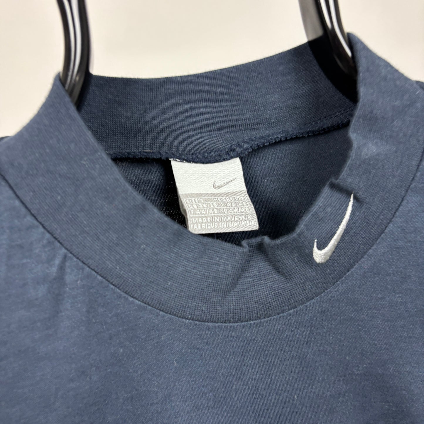 00s Nike Mock Neck Thin Sweatshirt Blue Small