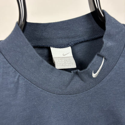 00s Nike Mock Neck Thin Sweatshirt Blue Small