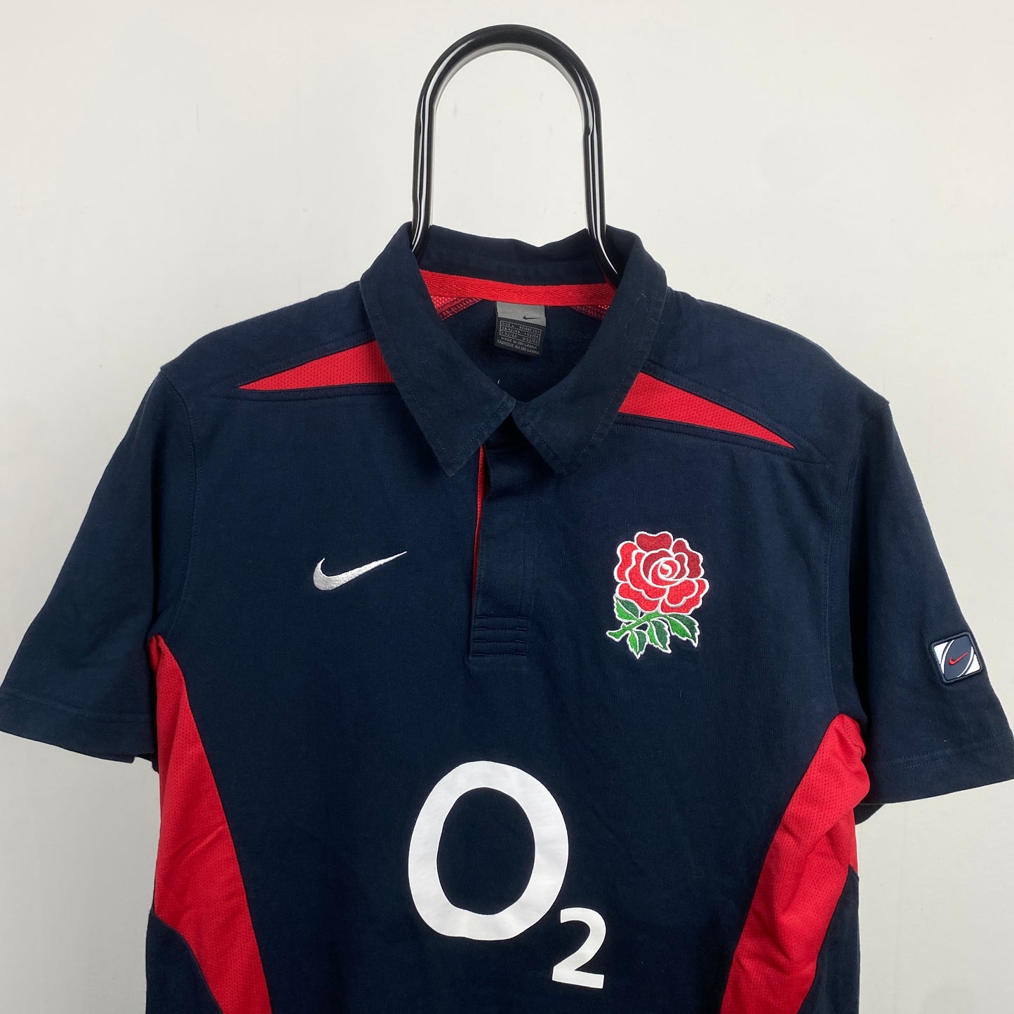 00s Nike England Rugby Shirt T-Shirt Blue Large