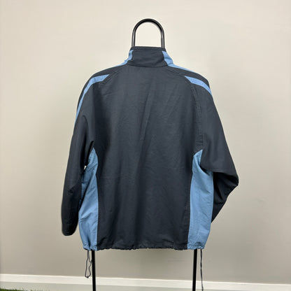 90s Adidas Marseille FC Windbreaker Jacket Blue Medium