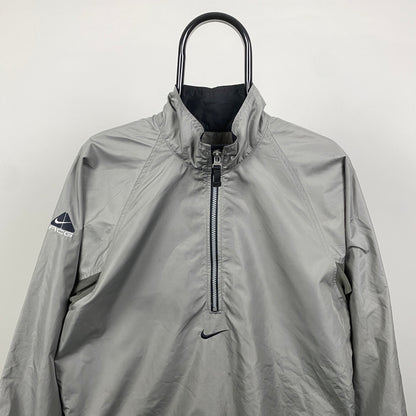 90s Nike ACG Packable Windbreaker Coat Jacket Grey Medium