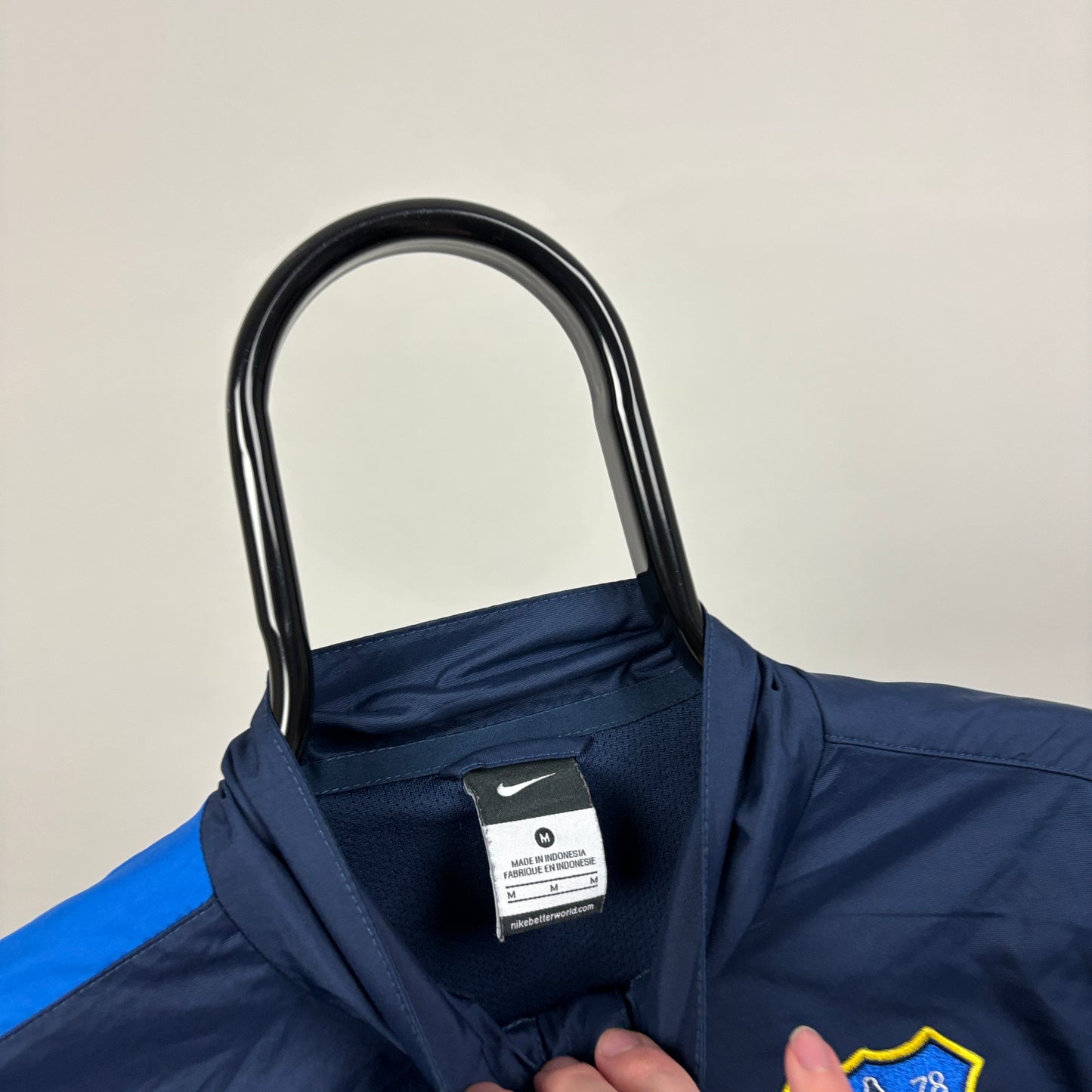 00s Nike Everton Windbreaker Jacket Blue Medium