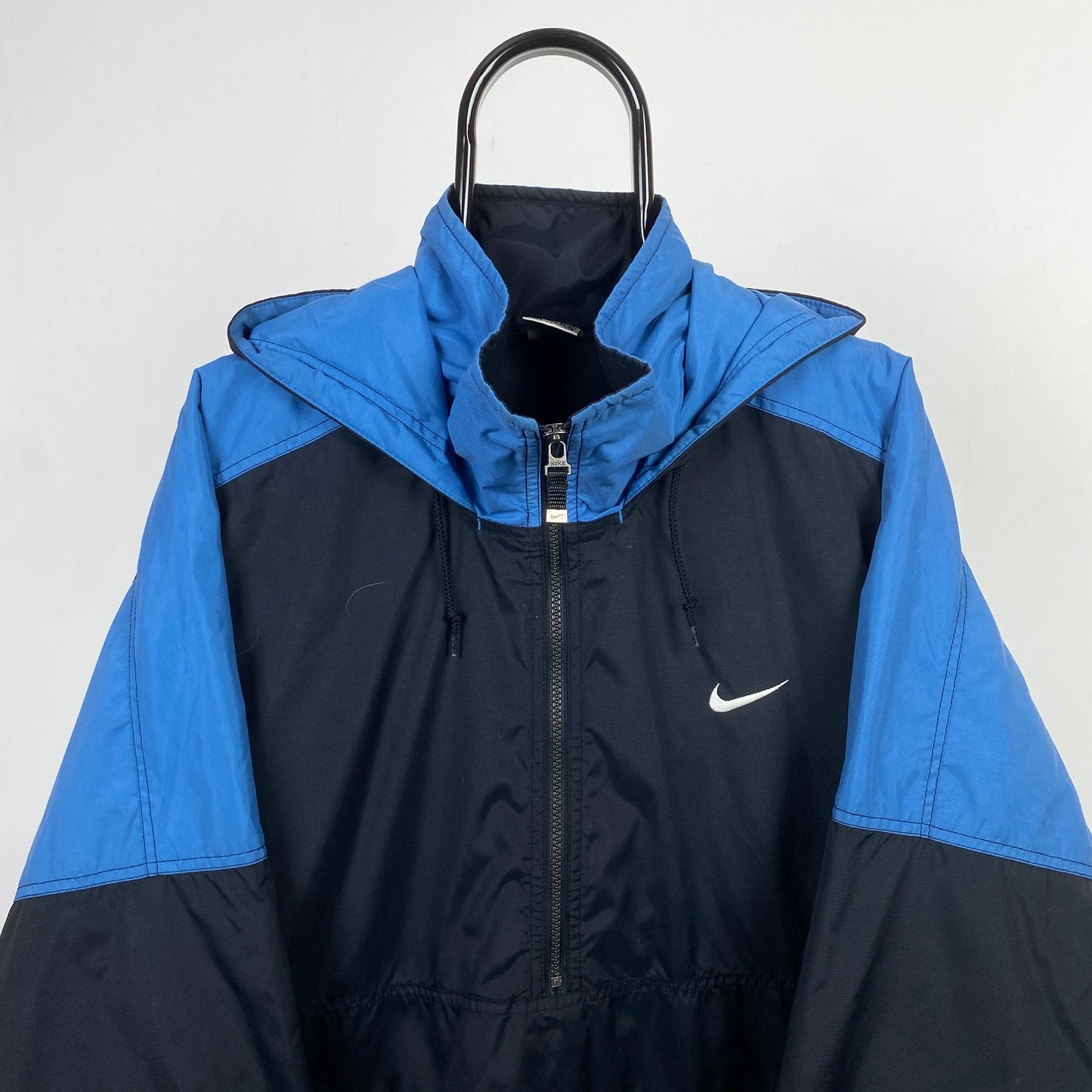 90s Nike Puffer Coat Jacket Blue Large