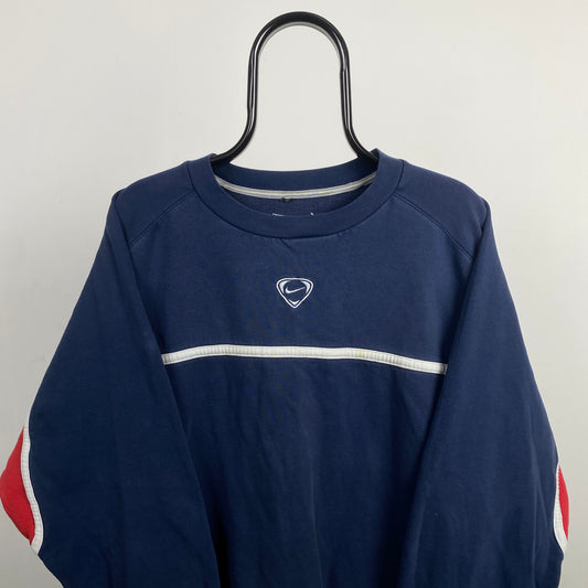 00s Nike Center Swoosh Sweatshirt Blue XL