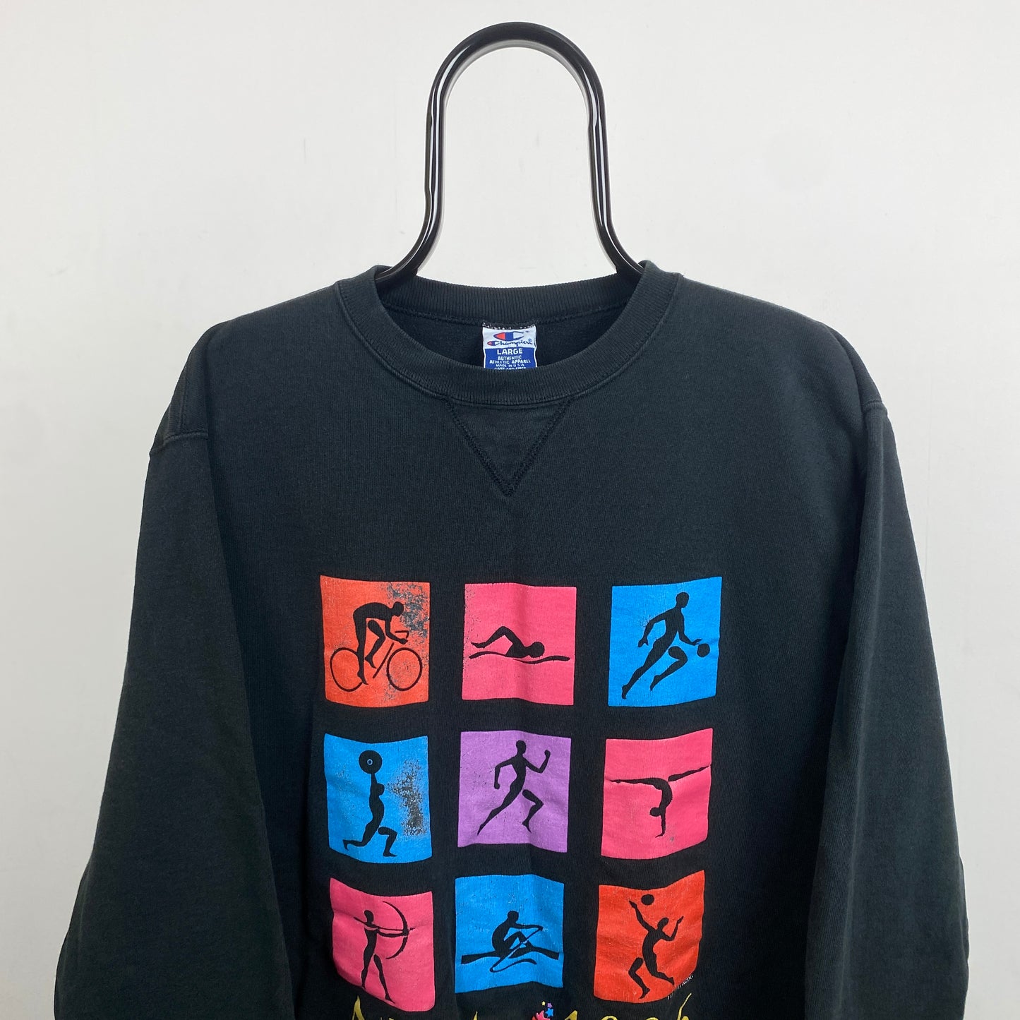 Retro Champion Atlanta 96 Olympic Sweatshirt Black Large