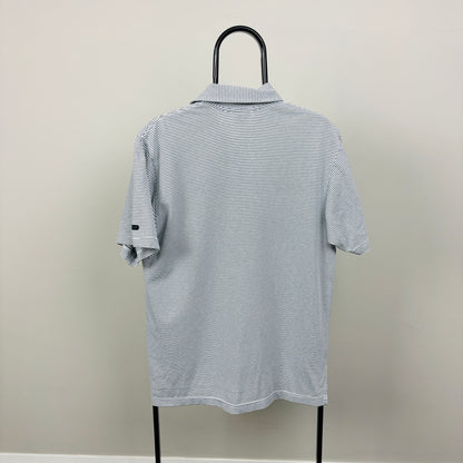 90s Nike Challenge Court Polo Shirt T-Shirt Blue Small