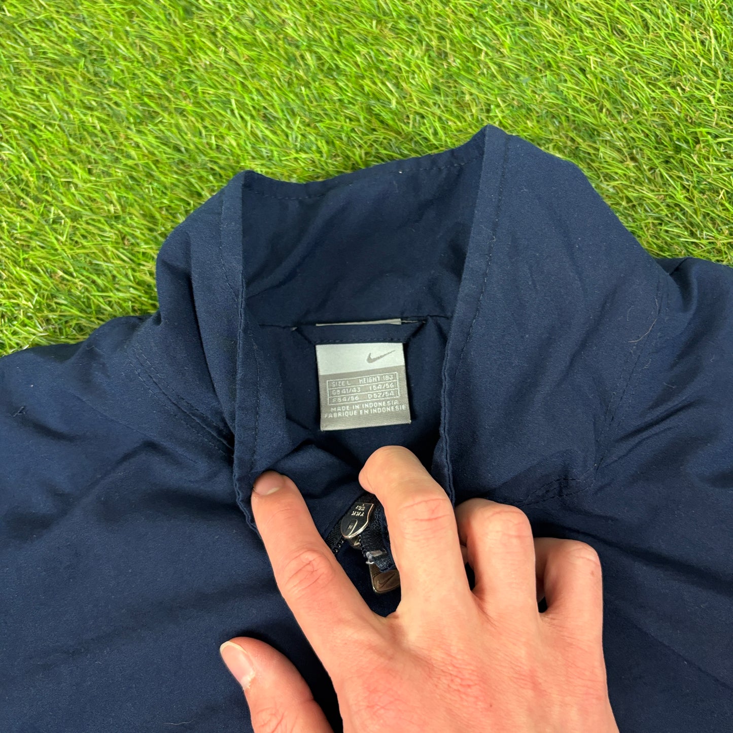 00s Nike Piping Tracksuit Jacket + Joggers Set Blue Large