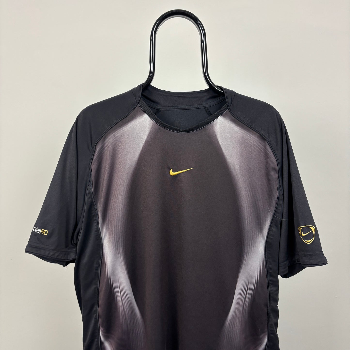 00s Nike T90 Football Shirt T-Shirt Black Large