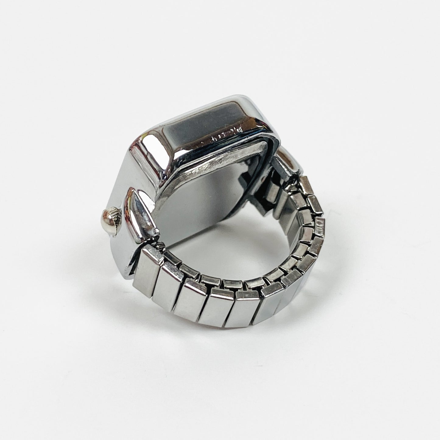 Retro Adjustable Watch Ring Silver White