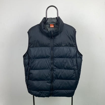 00s Nike Quilted Puffer Gilet Jacket Black XL