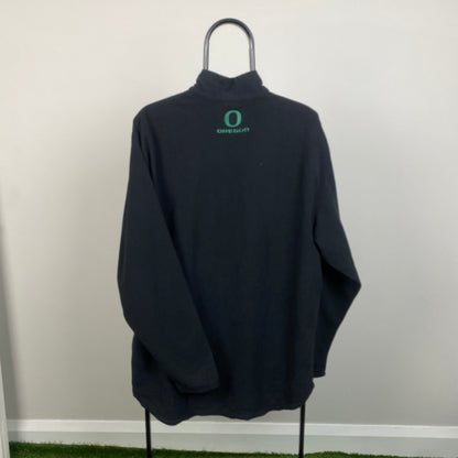 00s Nike Oregon 1/4 Zip Fleece Sweatshirt Black XL