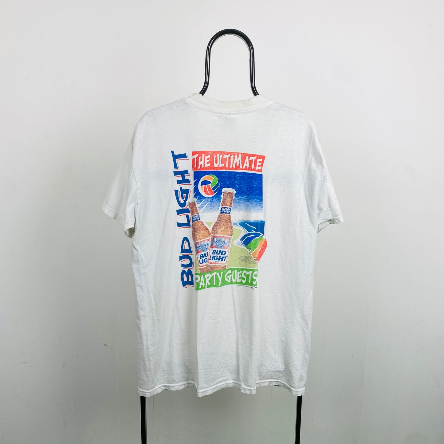 Retro 90s Gildan Bud Light T-Shirt White Large