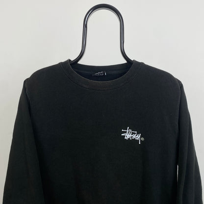 Retro 00s Stussy Sweatshirt Black Small