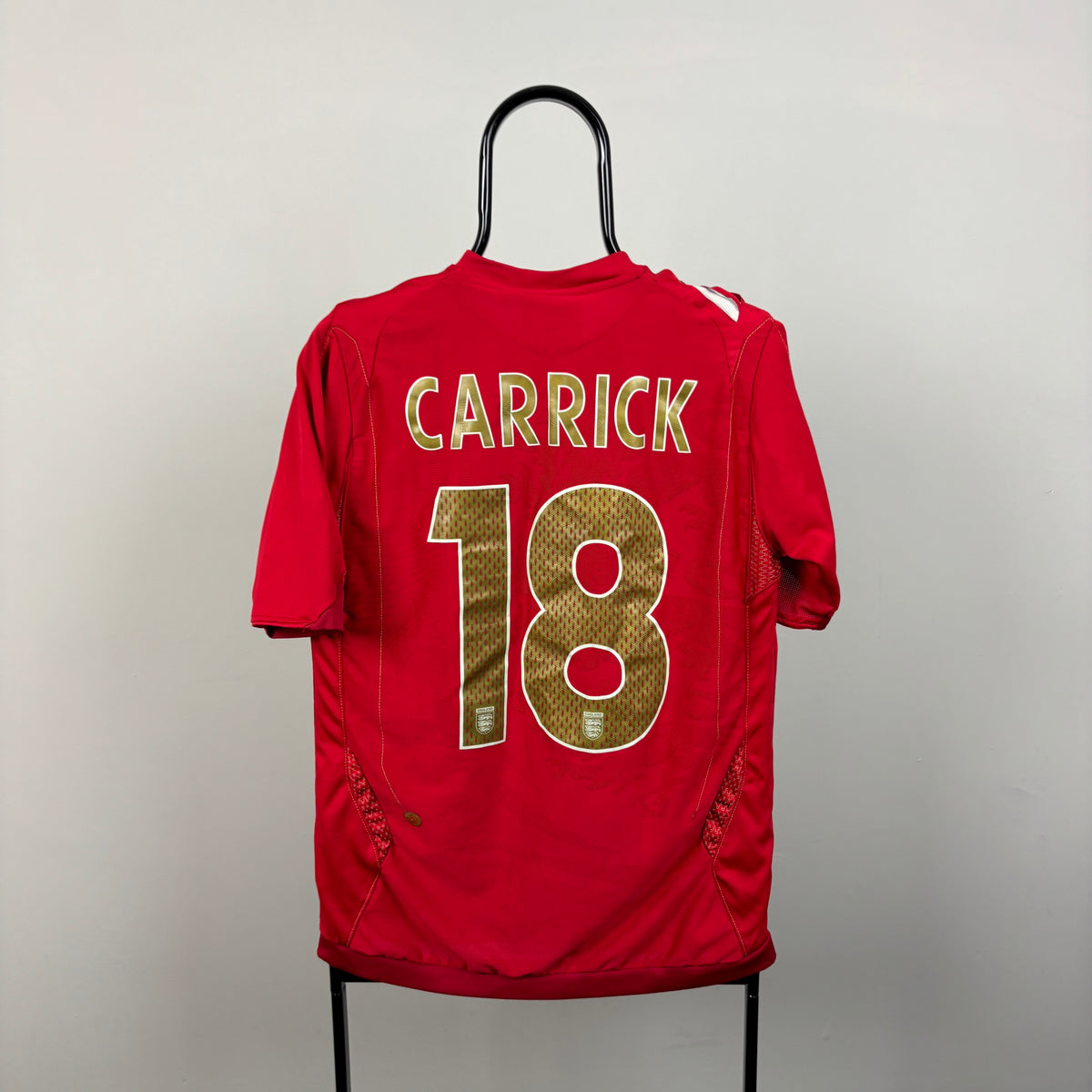 00s Umbro England Carrick Football Shirt T-Shirt Red Small