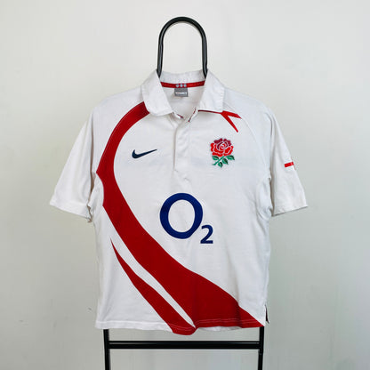 00s Nike England Rugby Shirt T-Shirt White Small