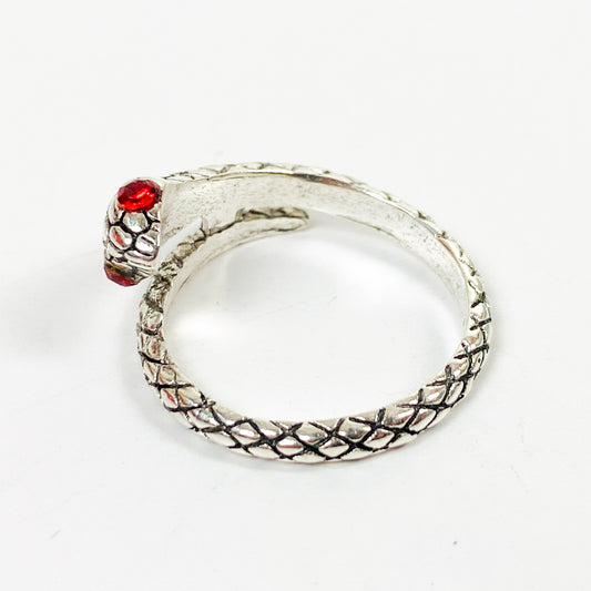 Retro Adjustable Snake Ring Silver