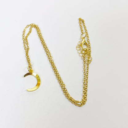 Retro Moon Necklace Chain Gold