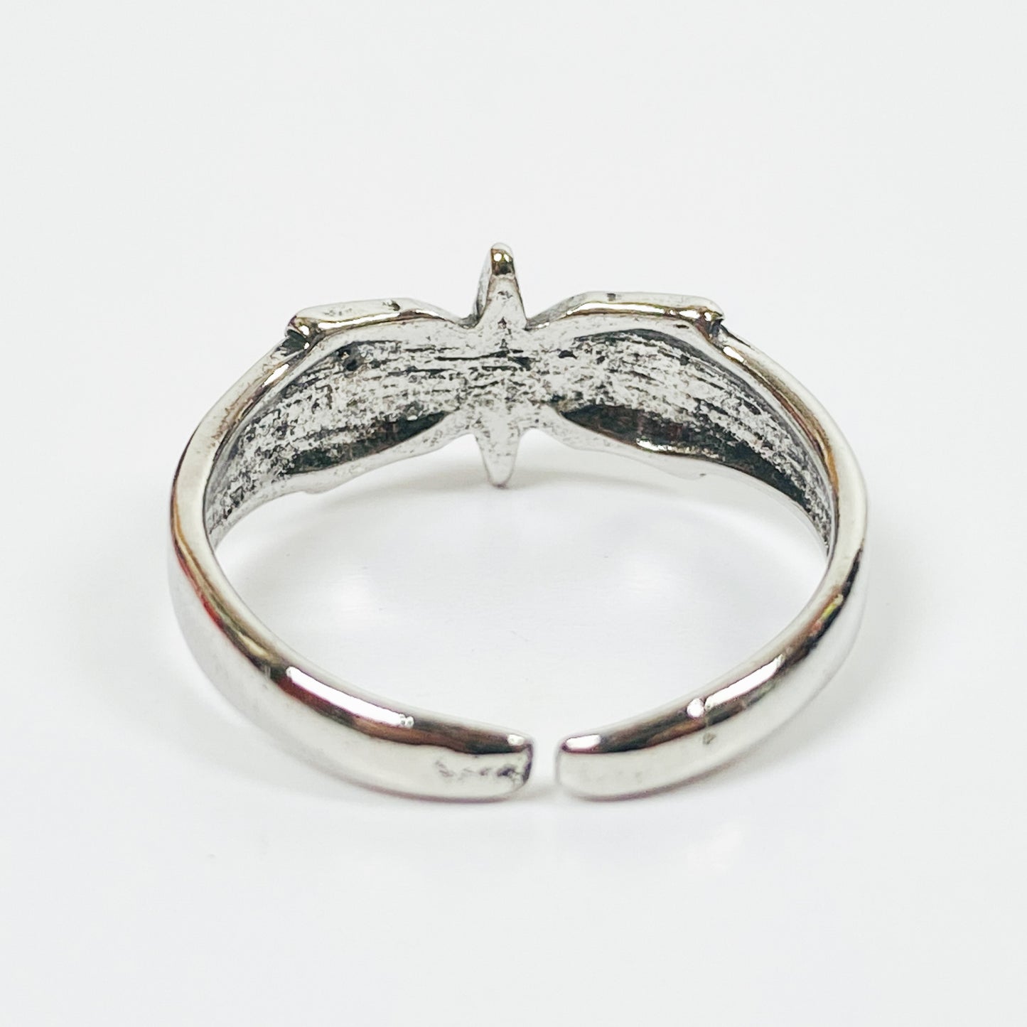 Retro Adjustable Antique Star Ring Silver