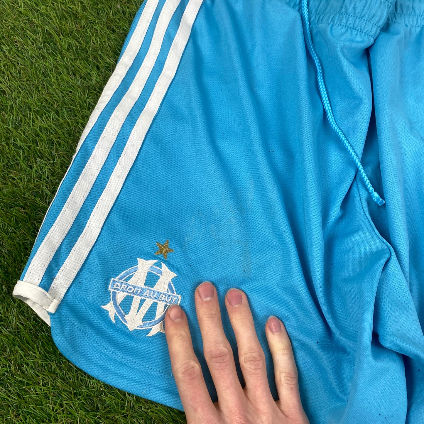 00s Adidas Marseille Football Shorts Blue Medium