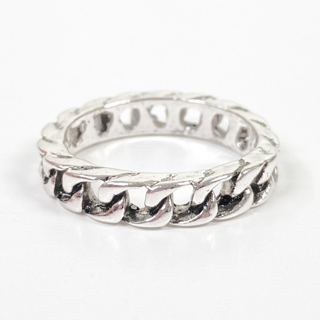 Retro Vintage Chain Ring Silver