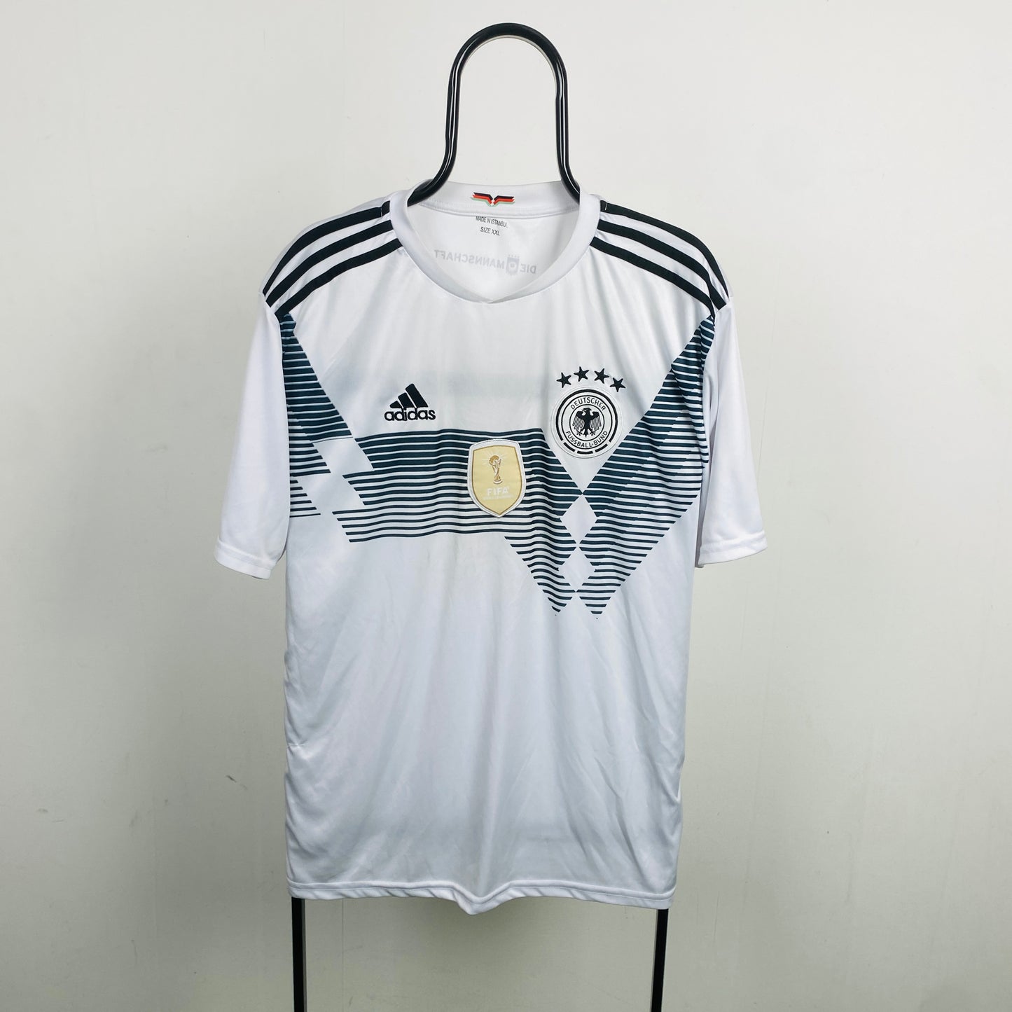 Retro Germany Fan Style Football Shirt T-Shirt White XXL