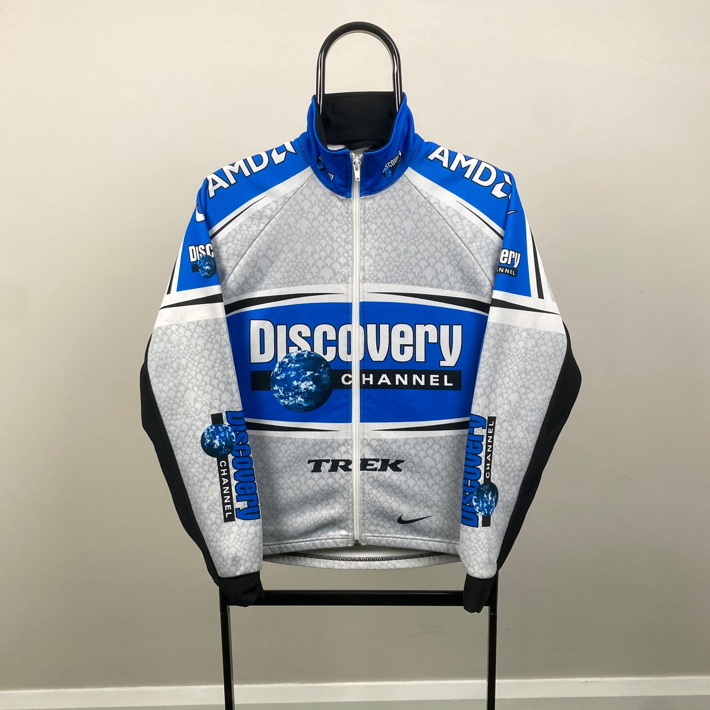 00s Nike Discovery Channel Cycling Sweatshirt White Small