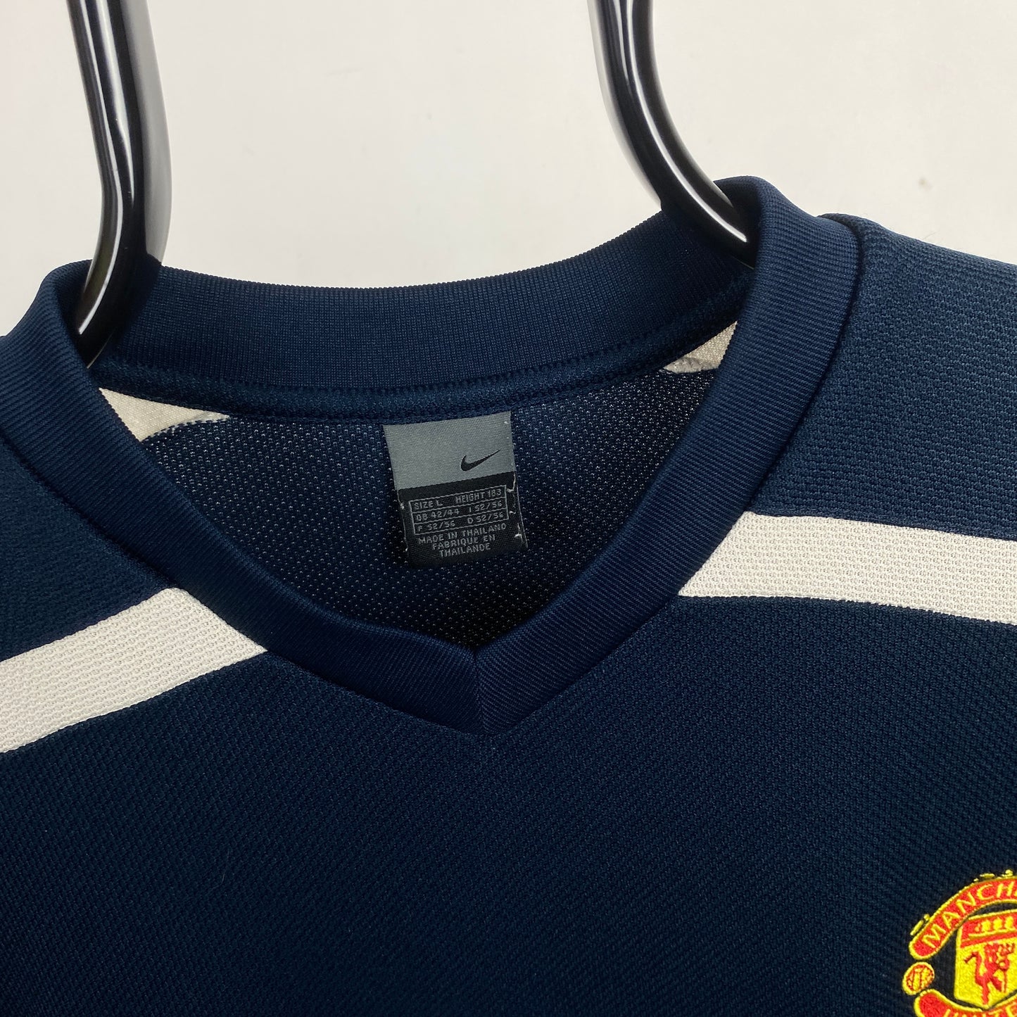 00s Nike Manchester United Football Shirt T-Shirt Blue Large