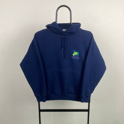 90s Nike Hoodie Blue Small