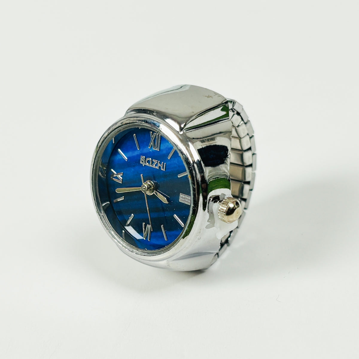 Vintage Watch Ring Sapphire Blue