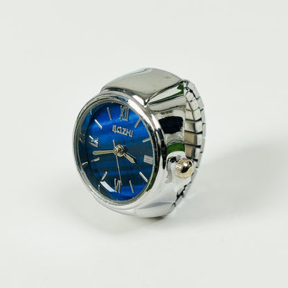 Vintage Watch Ring Sapphire Blue