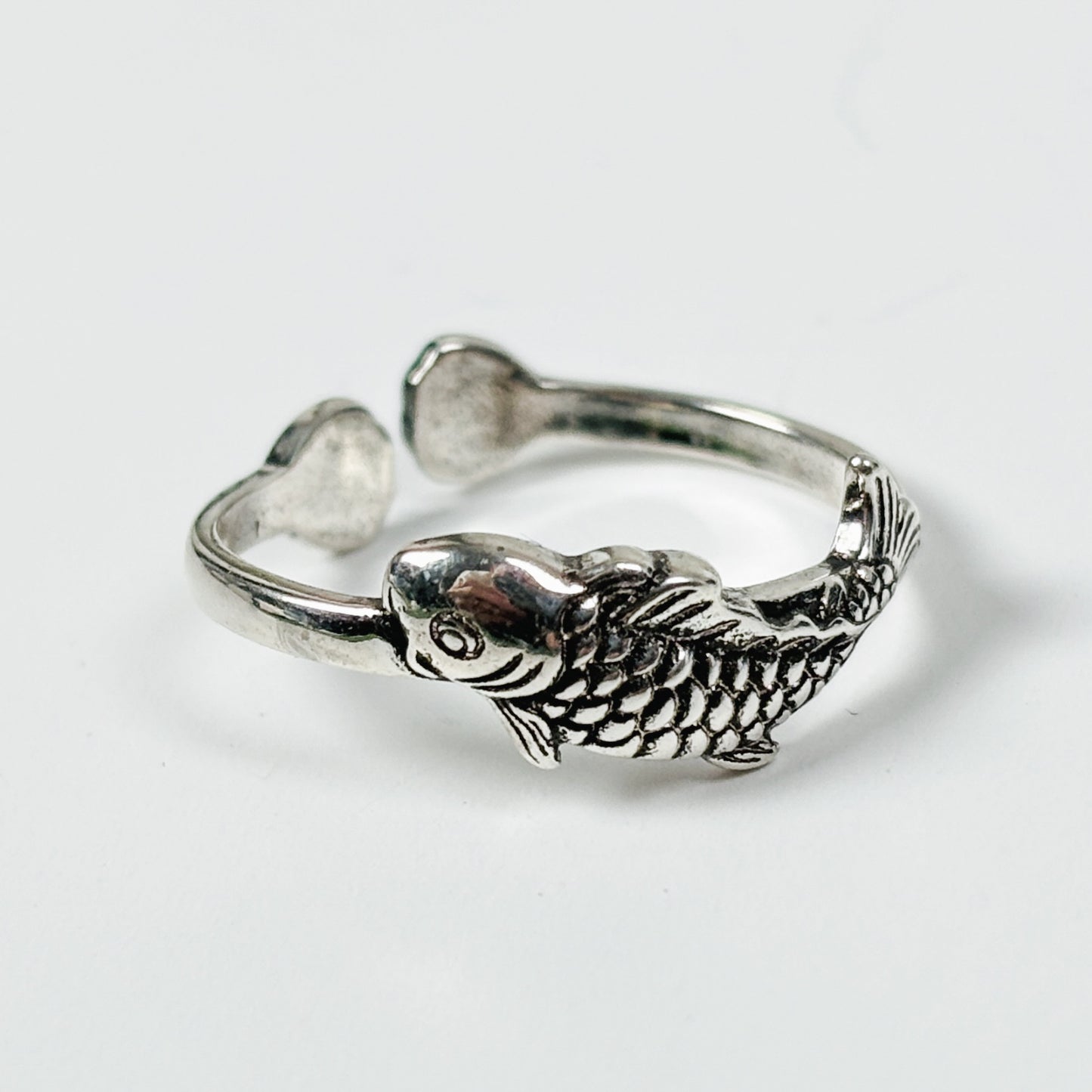 Koi Carp Ring Adjustable Silver