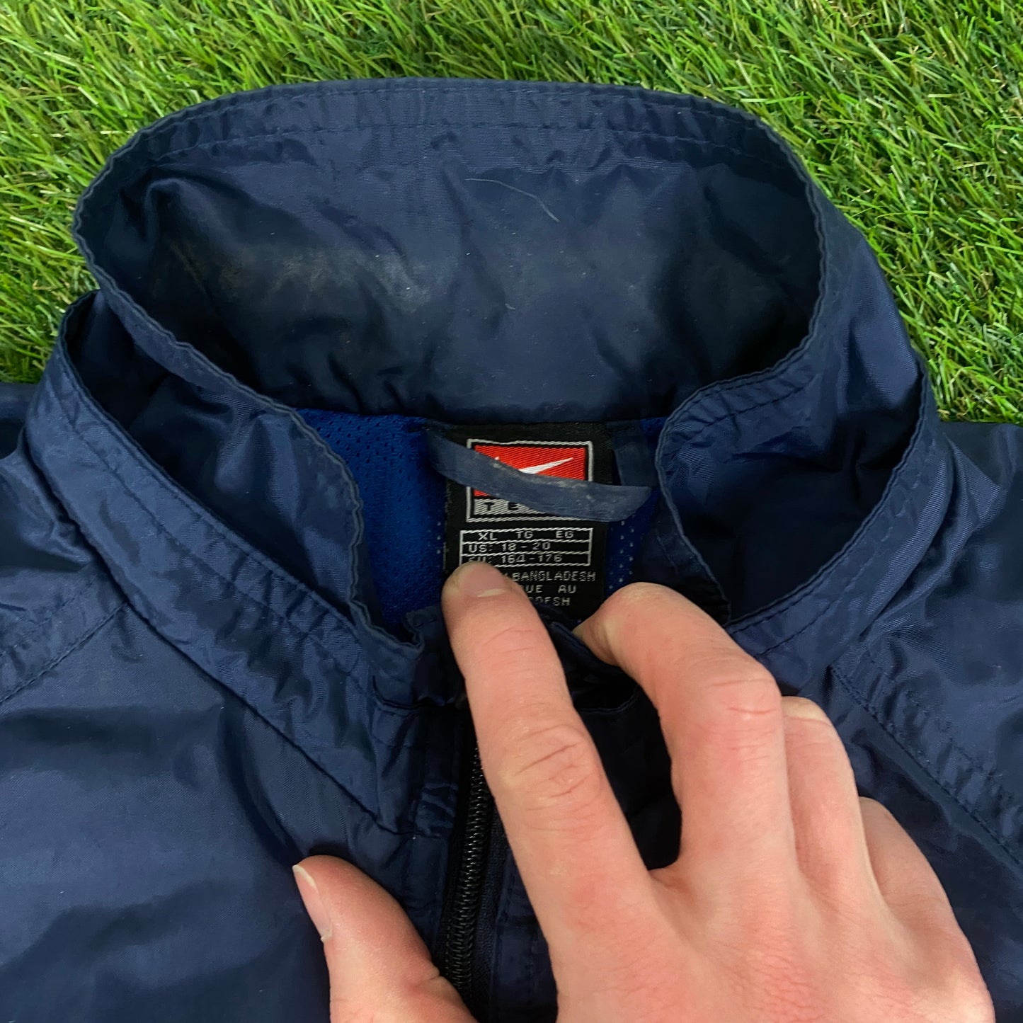 90s Nike Barcelona Windbreaker Jacket + Joggers Set Blue Small
