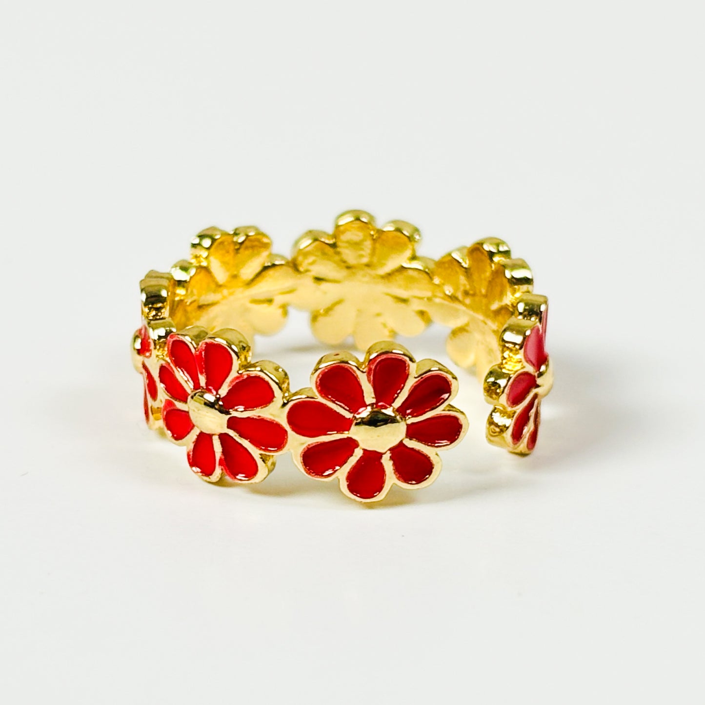 Flower Band Ring Gold
