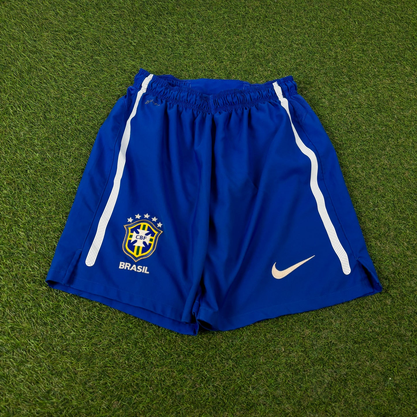 00s Nike Brazil Football Shorts Blue Small