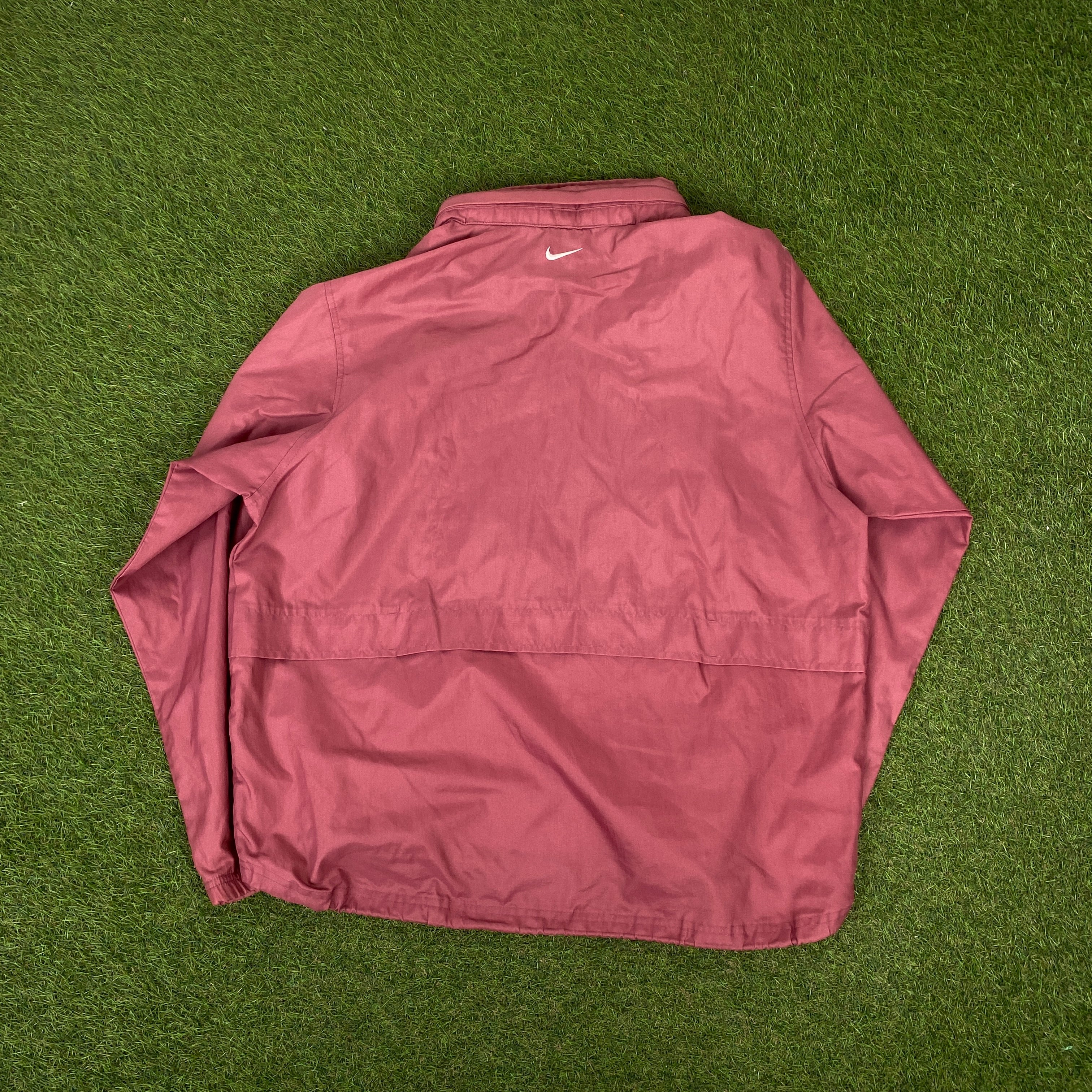 90s Nike Windbreaker Jacket + Joggers Set Red Large