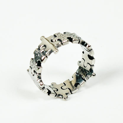 Retro Jigsaw Ring .925 Silver