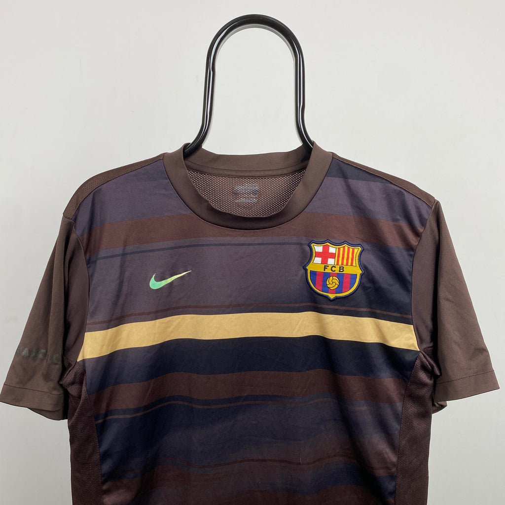 00s Nike Barcelona Football Shirt T-Shirt Brown Medium