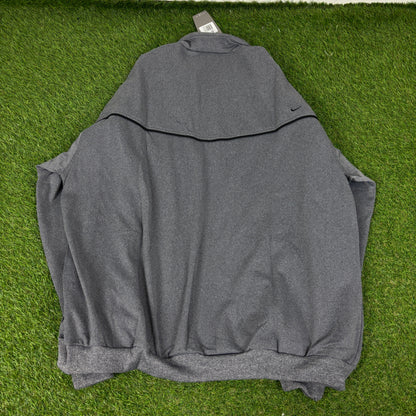 00s Nike Piping Tracksuit Set Jacket + Joggers Grey XXL
