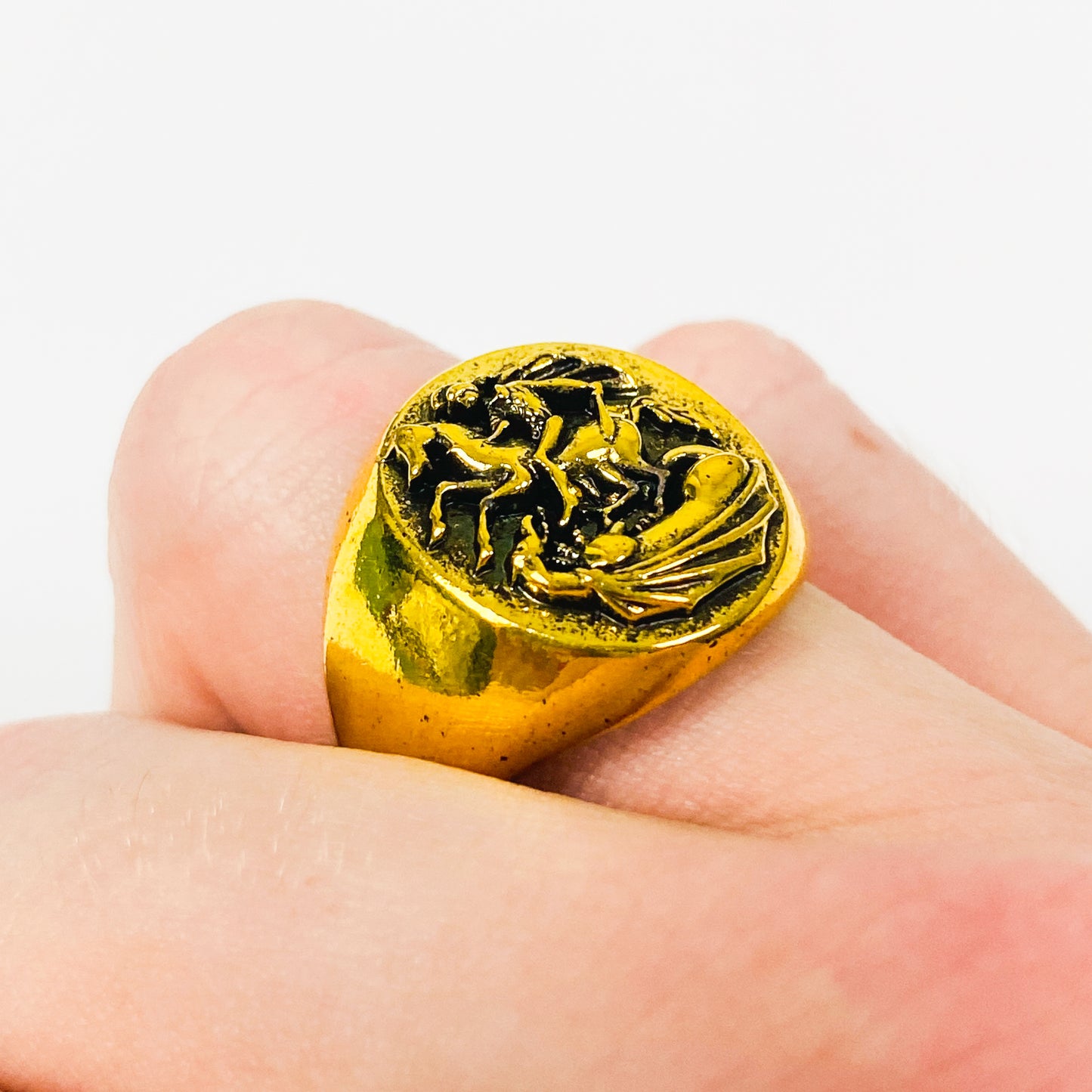 Antique Knight Signet Ring Gold
