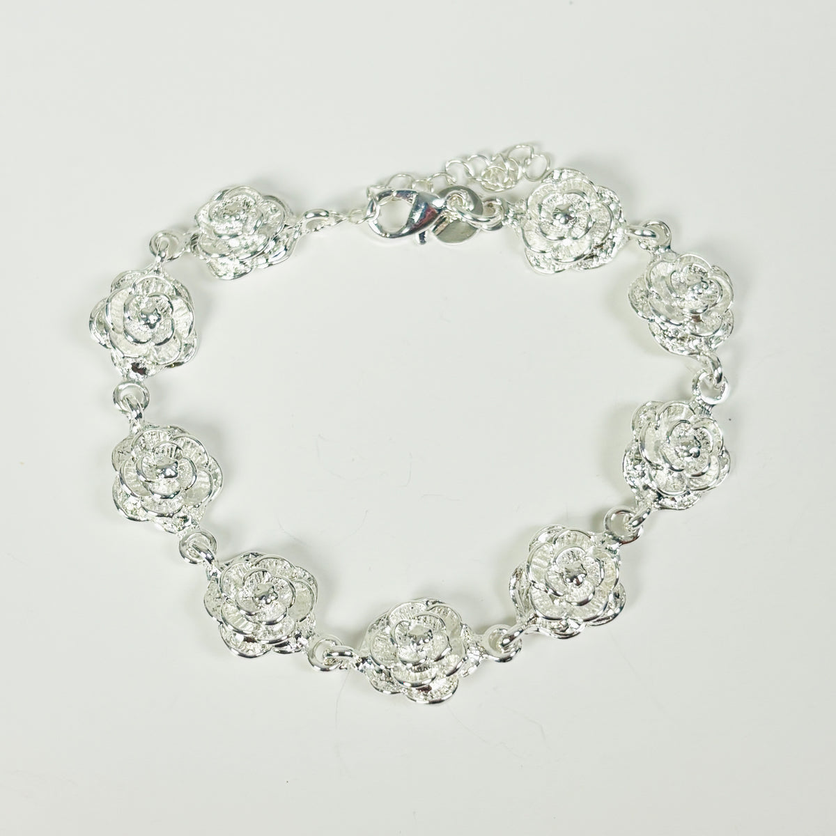 Vintage Dazzle Rose Bracelet .925 Silver