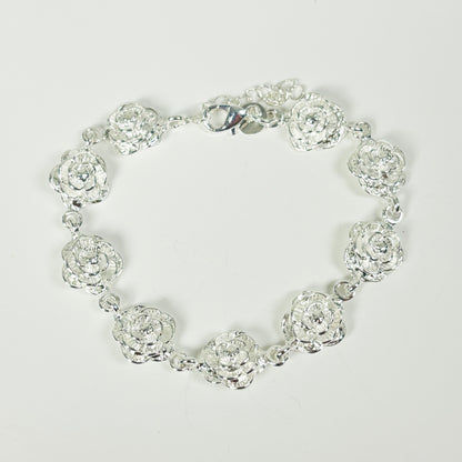 Vintage Dazzle Rose Bracelet .925 Silver