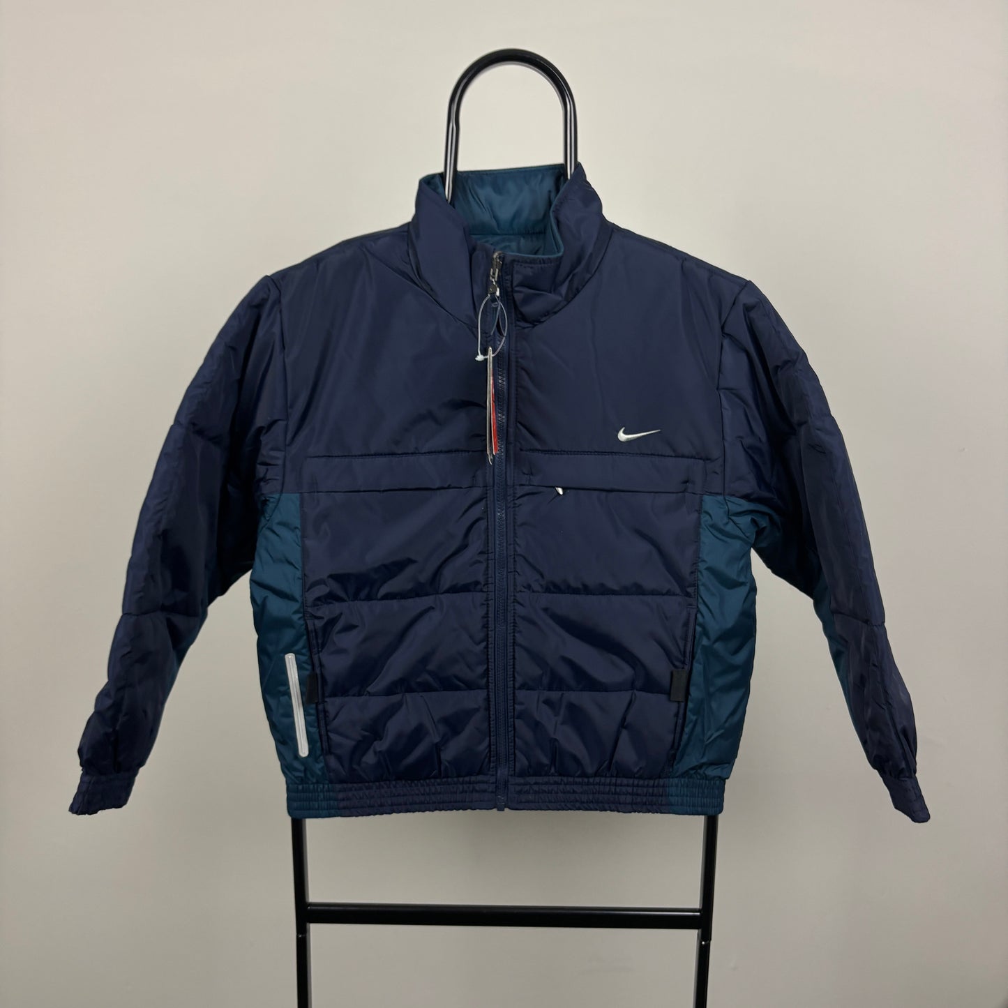 00s Nike Reversible Puffer Jacket Blue XS