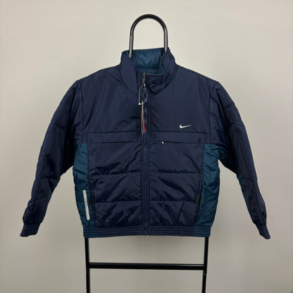 00s Nike Reversible Puffer Jacket Blue XS
