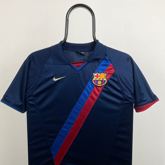 90s Nike Barcelona Football Shirt T-Shirt Blue XS