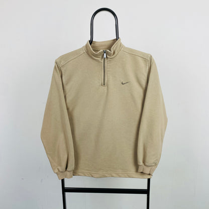 00s Nike 1/4 Zip Sweatshirt Brown XS