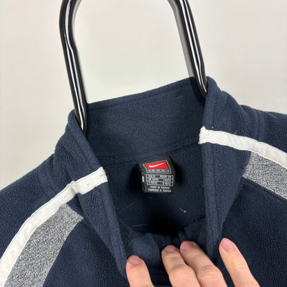 00s Nike England Rugby 1/4 Zip Fleece Sweatshirt Blue Medium