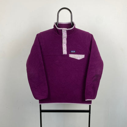 Retro Patagonia Synchilla Fleece Sweatshirt Purple XS